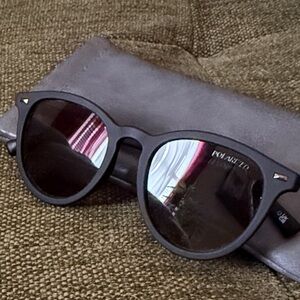Le Specs Black Matte Round Sunglasses